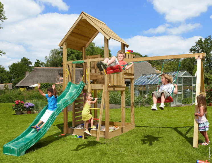 Wooden Swing and Slide Set • Palace 2-Swing Wooden Swing and Slide Set • Palace 2-Swing