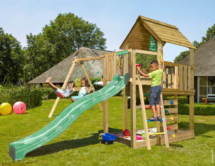 Wooden Swing and Slide Set • Cubby 2-Swing Wooden Swing and Slide Set • Cubby 2-Swing