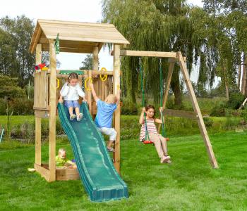 Domek ze zjeżdżalnią i huśtawką • Casa 1-Swing 