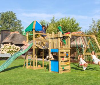Childrens Wooden Climbing Frame • Explorer 2-Swing 